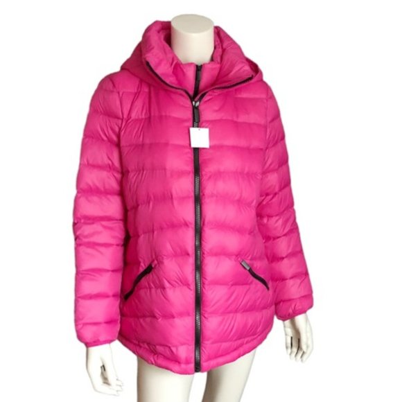 DKNY Jackets & Blazers - NWT DKNY Premium Down Blend Hooded Puffer Jacket Pink XL